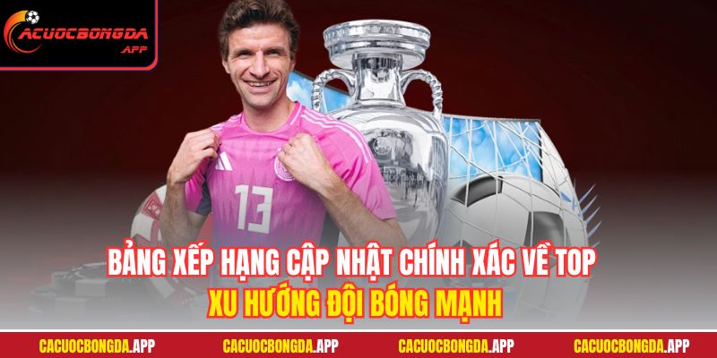 Bảng xếp hạng cập nhật chính xác về top, xu hướng đội bóng mạnh