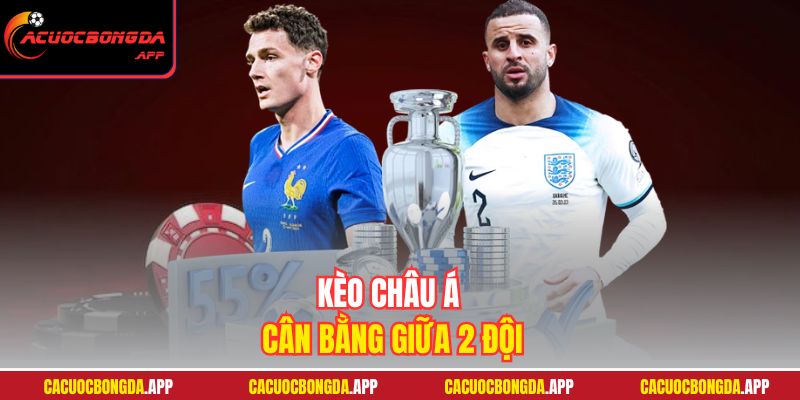 Kèo Châu Á cân bằng giữa 2 đội